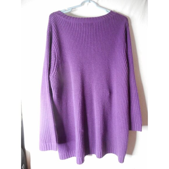 Woman Within Purple Sweater Size 2x Acrylic - Picture 3 of 3